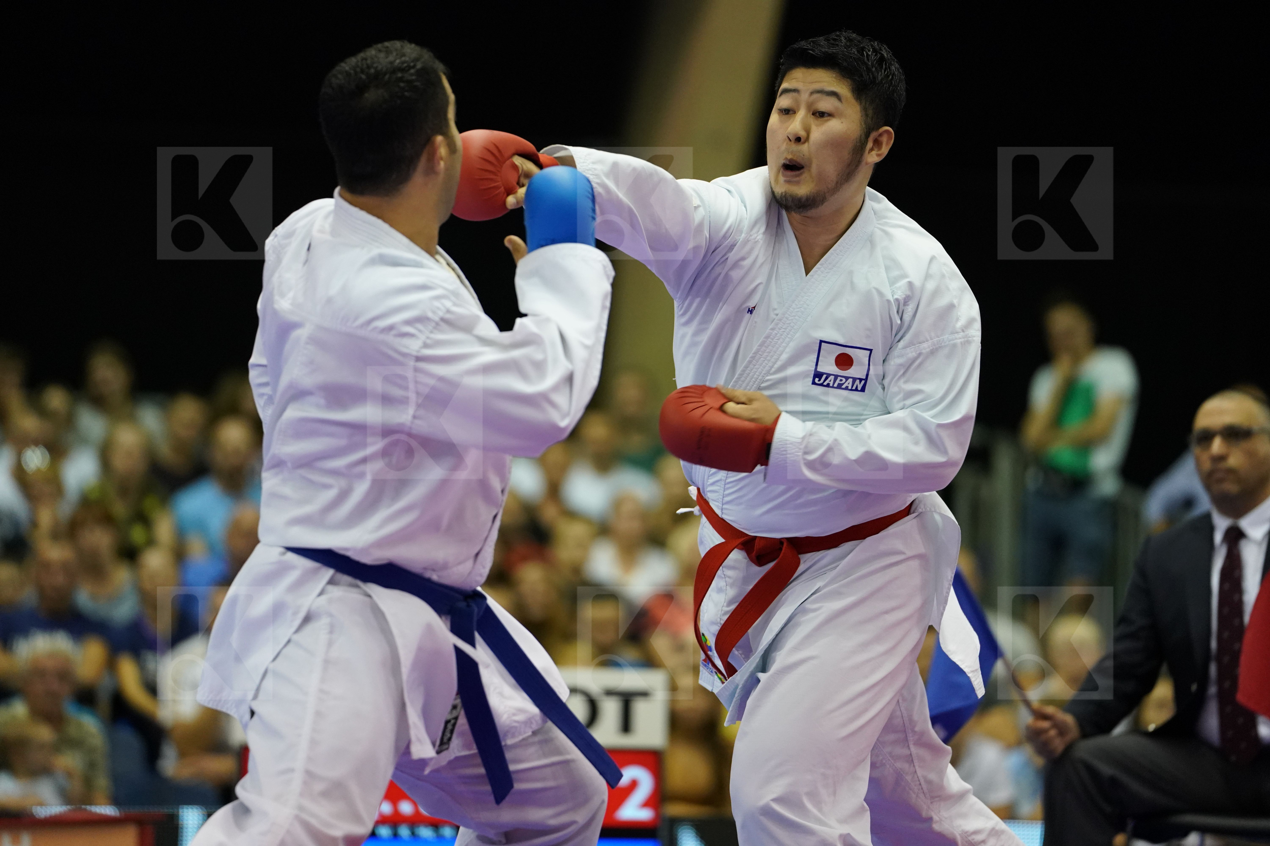 Ganjzadeh Sajad Gold match Iran Islamic Republic of Japan Kagawa Hideyoshi Male Kumite +84kg